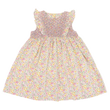 Korango - Frill Smocked Dress - Yellow Floral