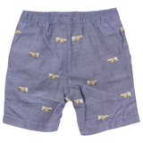 Korango - Embroidered Truck Chambray Shorts - Dark