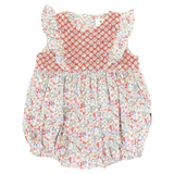Korango - Floral Smocked Sunsuit - Red Floral