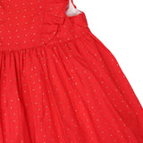 Korango - Gold Spot Frill Dress - Red