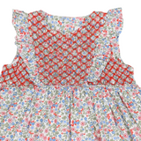 Korango - Frill Smocked Dress - Red Floral