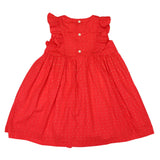 Korango - Gold Spot Frill Dress - Red