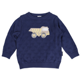 Korango - Truck Applique Knit Sweater - Yellow