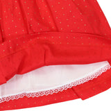 Korango - Gold Spot Frill Dress - Red