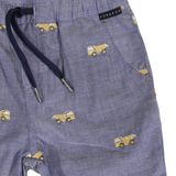 Korango - Embroidered Truck Chambray Shorts - Dark