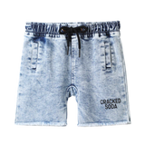 Cracked Soda - Dustin Cracked Soda Denim Shorts - Blue