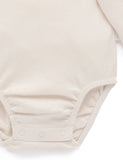 Purebaby - Ruffle Pointelle Long Sleeve Bodysuit - Cloud