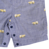 Korango - Embroidered Truck Chambray Overall - Dark