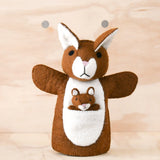 Tara Treasure’s - Hand Puppet - Brown Kangaroo With Joey