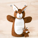 Tara Treasure’s - Hand Puppet - Brown Kangaroo With Joey