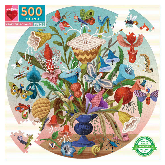 Eeboo - 500 Piece Jigsaw Puzzle - Crazy Bug Bouquet