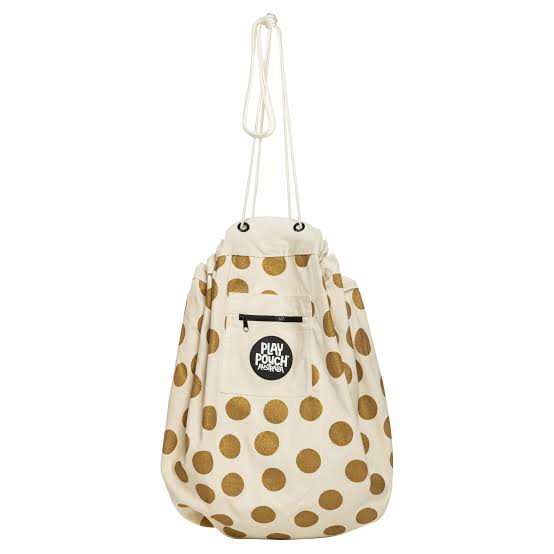 Play Pouch  - Glitter Gold Dots - Large