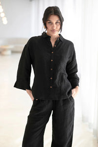 Eadie Lifestyle - Fundamental Linen Shirt - Black