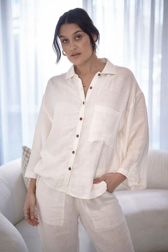 Eadie Lifestyle - Fundamental Linen Shirt - Off White