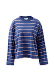 Ceres Life - Beau Long Sleeve Slouchy Tee - Washed Navy / Pink Clay
