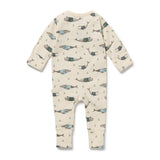 Wilson & Frenchy - Woolly Whales Organic Zipsuit With Feet