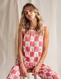 Foxwood - Biarittz Top - Crimson Print