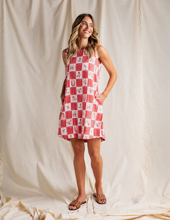 Foxwood - Biarittz Dress - Crimson Print