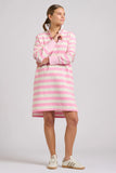 EST - Rugby Frill Collar Dress - Pink White Stripe