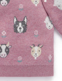 Purebaby - Farm Friends Jumper - Lavender Farm Friends Jacquard