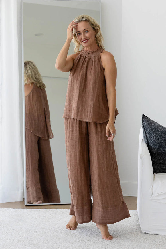 Eadie Lifestyle - Arana Linen Pants - Clay