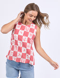 Foxwood - Biarittz Top - Crimson Print