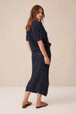 Ceres Life - Square Knit Midi Skirt - New Navy