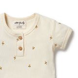 Wilson & Frenchy - Bee Mine Organic Henley Bodysuit