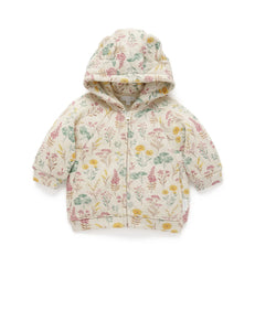 Purebaby - Doggy Quilted Hoodie - Lilypad Print