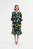 Tirelli - Curve Seam Poplin Dress - Forest Blooms