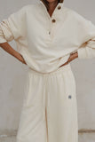 Ceres Life - Marli Button Sweat - Marshmallow