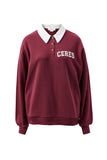 Ceres Life - Wren Rugby Sweat - Washed Burgundy / White Heritage Logo
