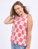 Foxwood - Biarittz Top - Crimson Print