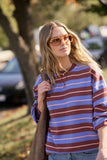 Ceres Life - Romy Crew - Vintage Blue / Pink Clay / Burnt Toffee Stripe