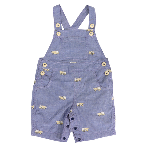 Korango - Embroidered Truck Chambray Overall - Dark
