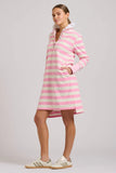 EST - Rugby Frill Collar Dress - Pink White Stripe