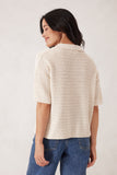 Ceres Life - Boxy Button Through Knit - Ecru