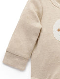 Purebaby - Almond Melange Appliqué Bodysuit - Sheep