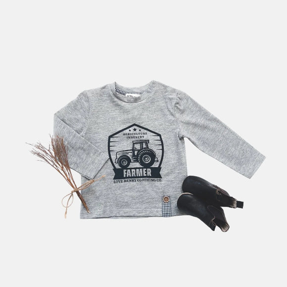 Love Henry - Long Sleeve Graphic Tee - Farmer Tractor