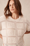 Ceres Life - Square Knit Boxy Tee - Ecru