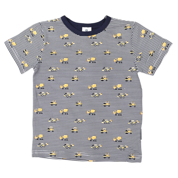 Korango - Trucks & Diggers Print Tee - Navy