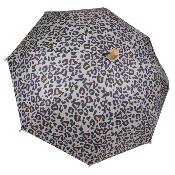 Korango - Leopard Print Umbrella - Nimbus Cloud