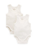 Purebaby - Rib Bodysuit 2 Pack - Wheat Pack
