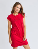 Foxwood - Signature Embroidery Tee Dress - Crimson