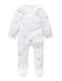 Purebaby - Pale Grey Tree Zip Growsuit