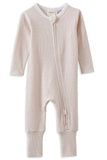 Milky - Mocha Stripe Zip Romper