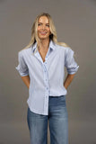 Humidity - Nala Stripe Shirt - Sky Blue Stripe