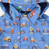 Korango - Farm Machine Print Raincoat - Blue