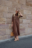 Ceres Life - Rae Long Sleeve Midi Dress - Chocolate