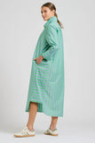 Shirty - The Andrea Shirtdress - Green & Blue Stripe